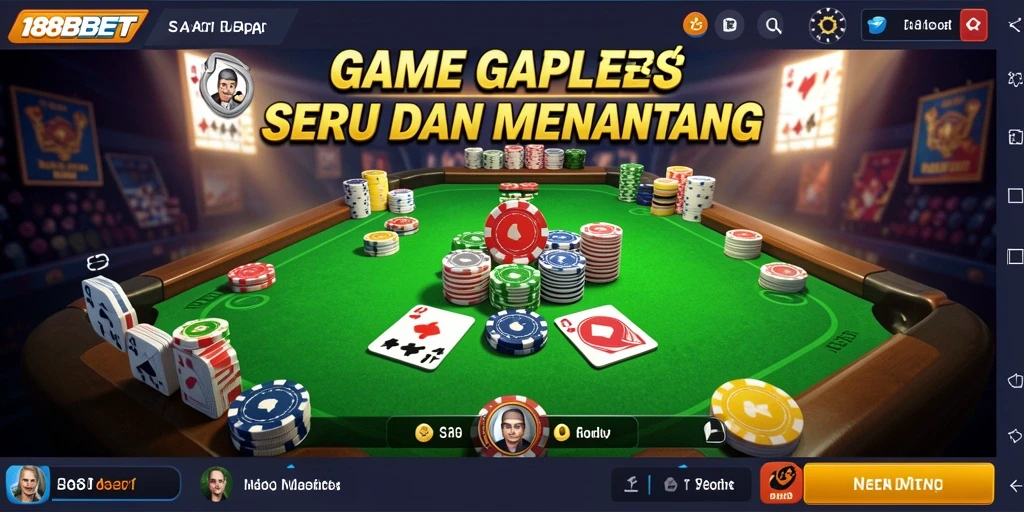 Tampilan gameplay Gaple yang seru dan interaktif di 188BET.