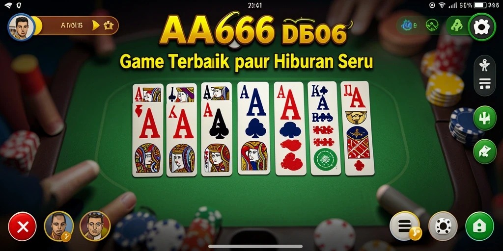 Tampilan screenshot AA666 yang menunjukkan gameplay Domino yang seru.