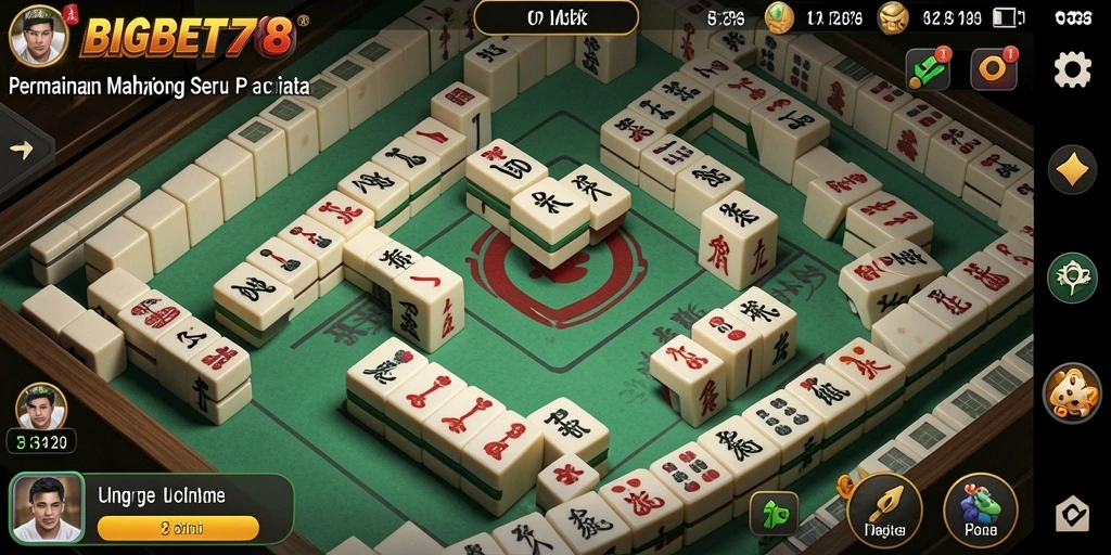 Screenshot permainan BIGBET78 dengan tampilan gameplay Mahjong yang mengasyikkan.