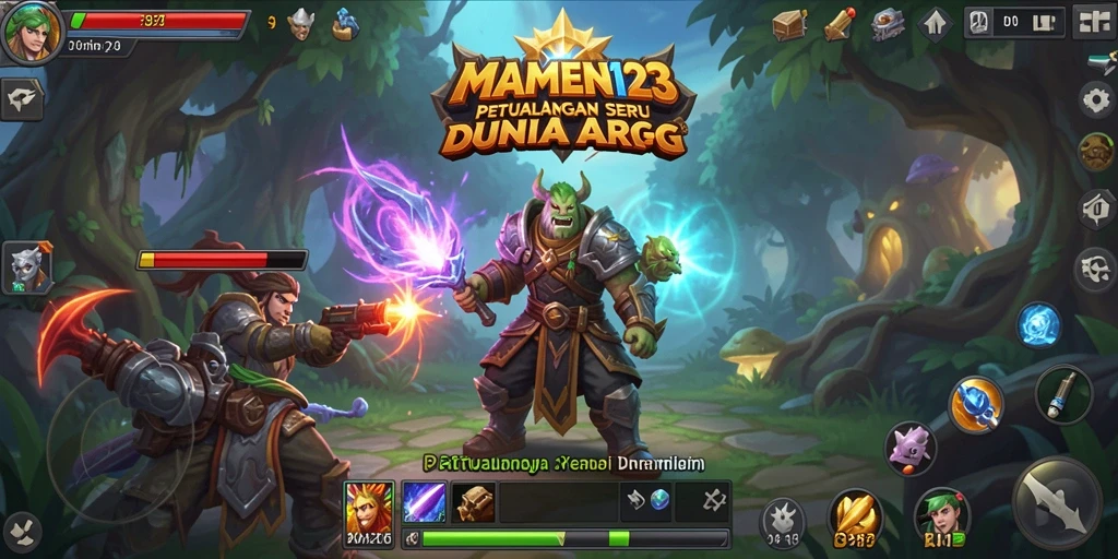 Screenshot gameplay MAMEN123 menampilkan pertarungan seru dan karakter yang dinamis.